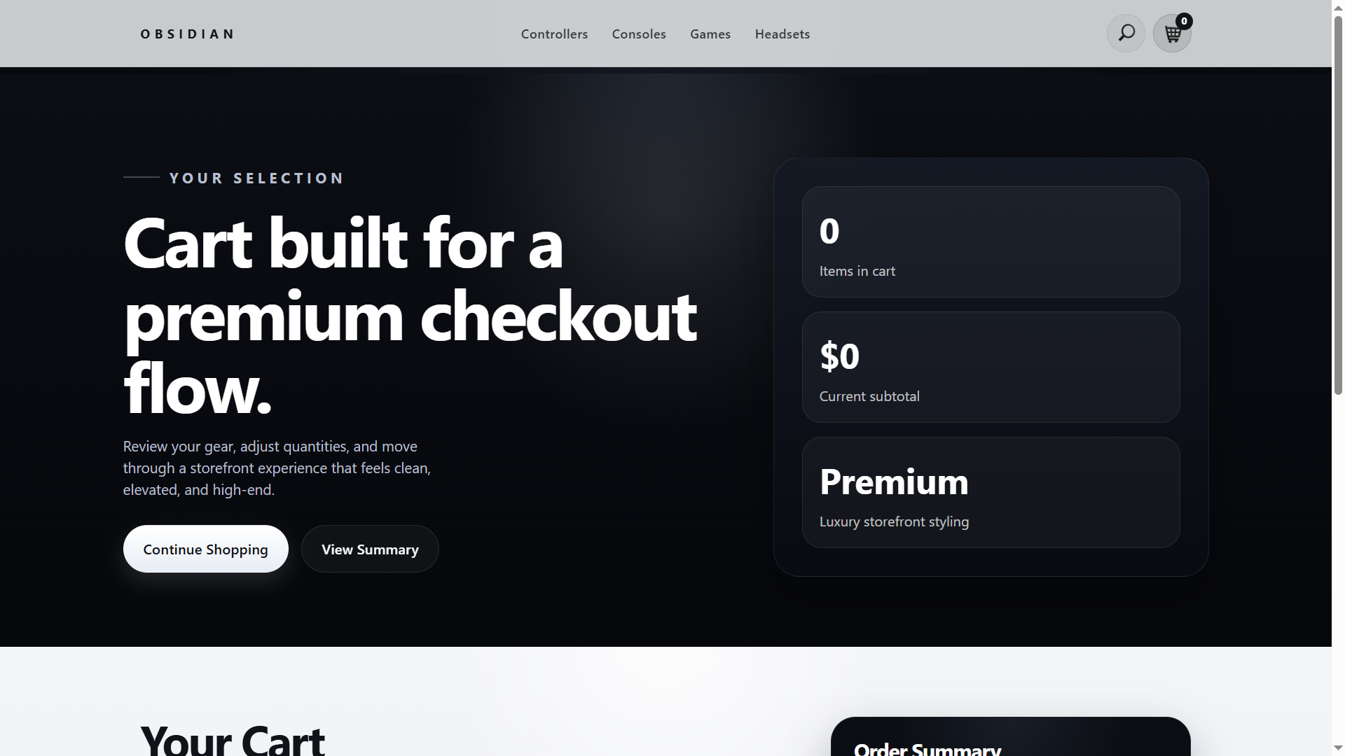 Obsidian brand and layout highlights